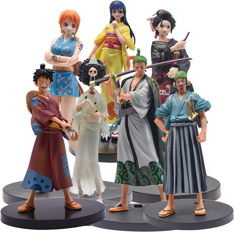 Dxf Mainan Action Figure One Piece Wano Country Wafuku LUffy Kimono Nami Zoro Bahan Pvc Ukuran 18cm 11 Gaya