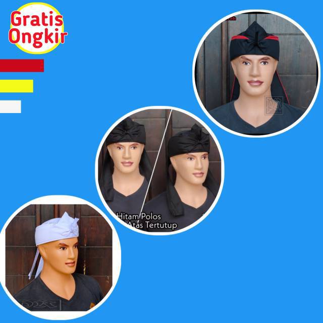 BLANGKON POLOS HITAM PUTIH IKET KEPALA SUNDA HITAM POLOS BLANGKON SUNDA HITAM PUTIH POLOS UDENGSUNDA