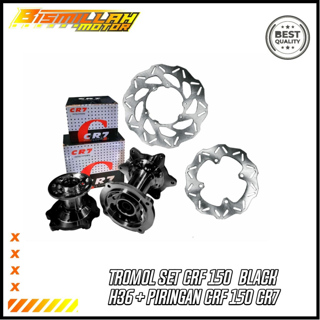 TROMOL CRF 150 SET CR7 HITAM + PIRINGAN