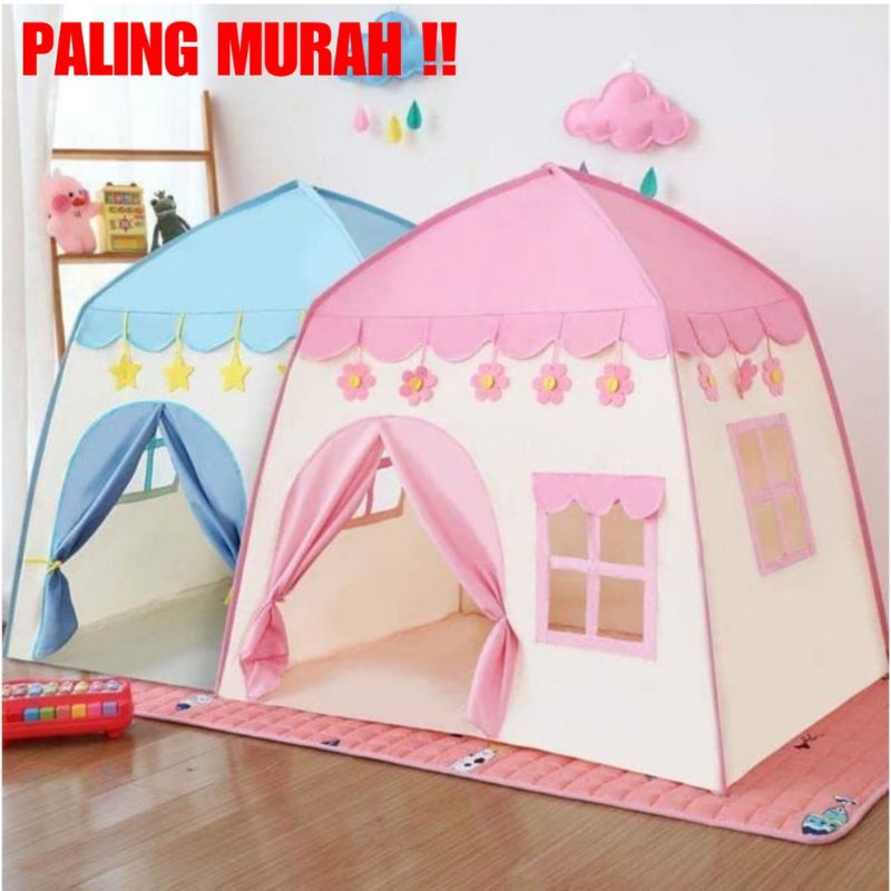 Tenda Anak Model House Rumah Jendela AN8112 Tenda Bermain Princess Castle Outdoor Biru dan Pink Tenda Anak Model Rumah AN8112 Tenda Bermain Princess Castle Outdoor Te Tenda Anak Matougui AN8112