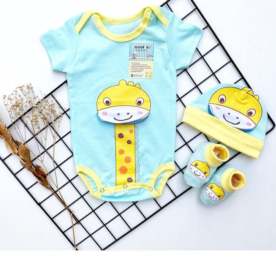 Terlaris.. Hampers Hello Giraffe / FULL SET LEO Baju Jumper Topi Sepatu Giftset Kado Lahiran Hampers