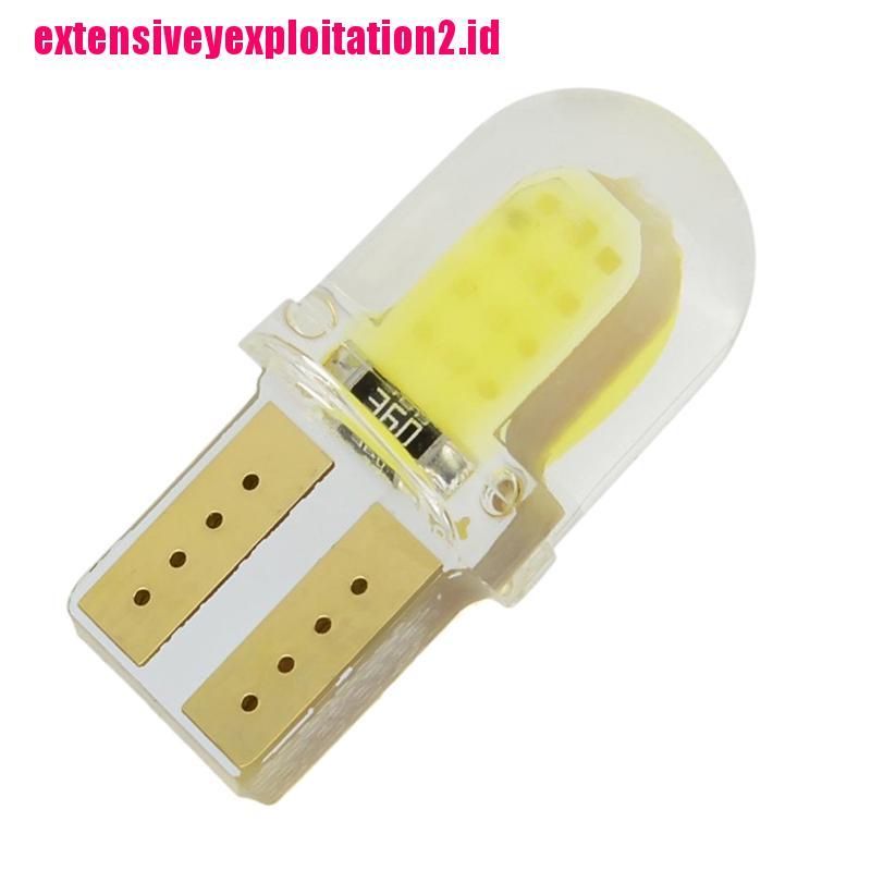 10pcs Lampu LED COB T10 194 W5W Wedge Bahan Silikon Untuk Pintu Mobil