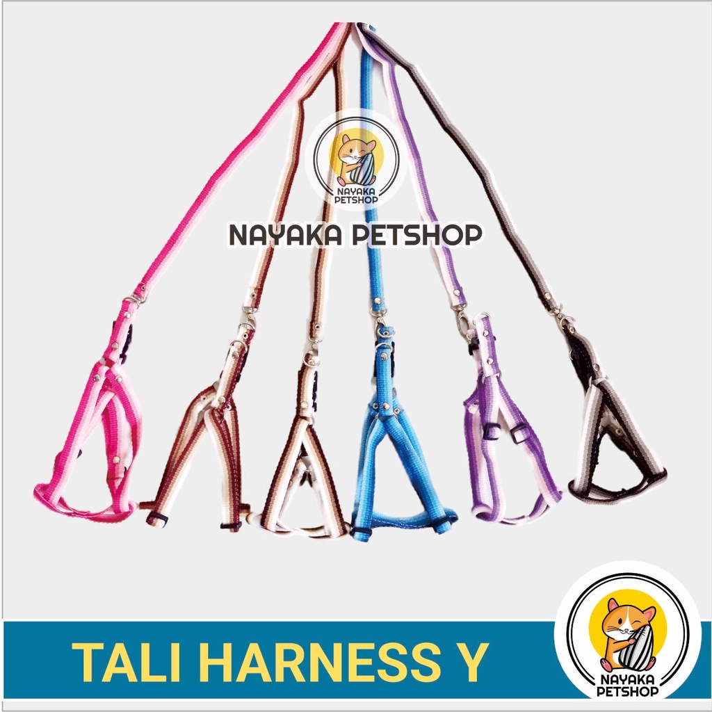 Harness Kucing Model Y Harnes Badan Tali Tuntun Anjing