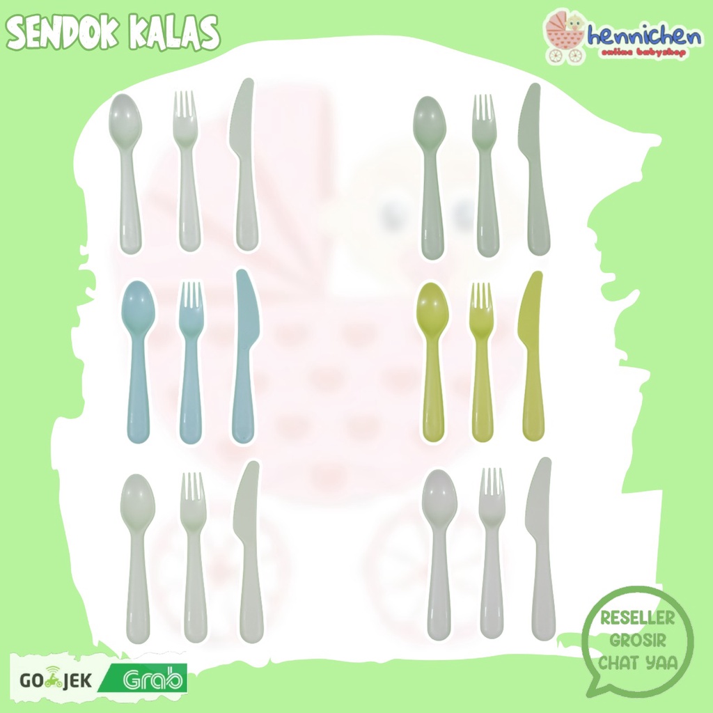 KALAS SET 3IN1 ISI SENDOK GARPU PISAU SET ALAT MAKAN BAYI