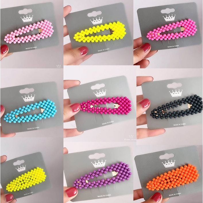 TJM VZ113 Fasion Jepit Rambut Hairclip Warna-Warni Model Dengan Mutiara Gaya Korea Untuk Wanita