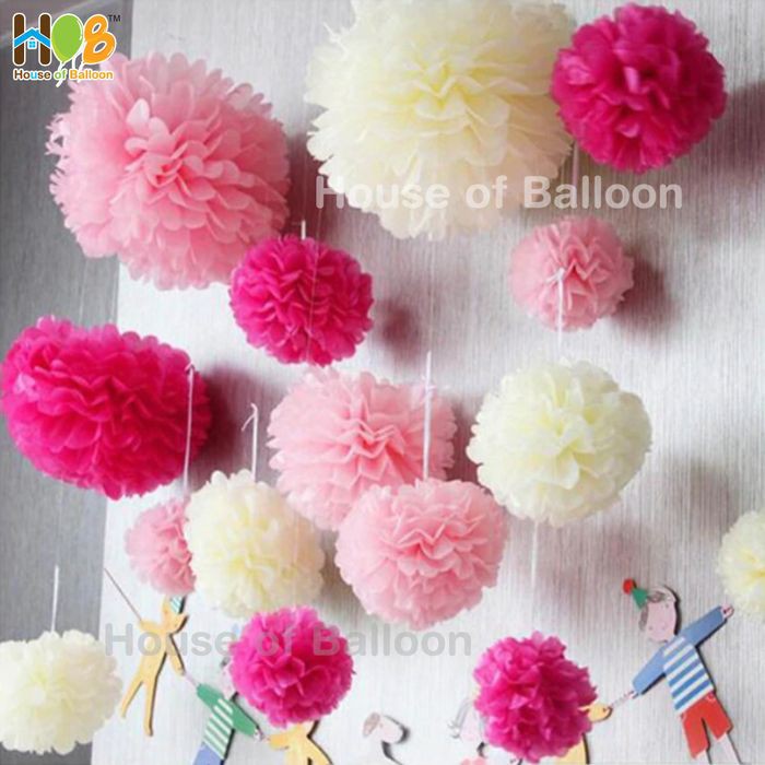 

Unik Pom Pom JUMBO Pompom paper ball lantern / lampion Kertas Bunga 40 cm Murah