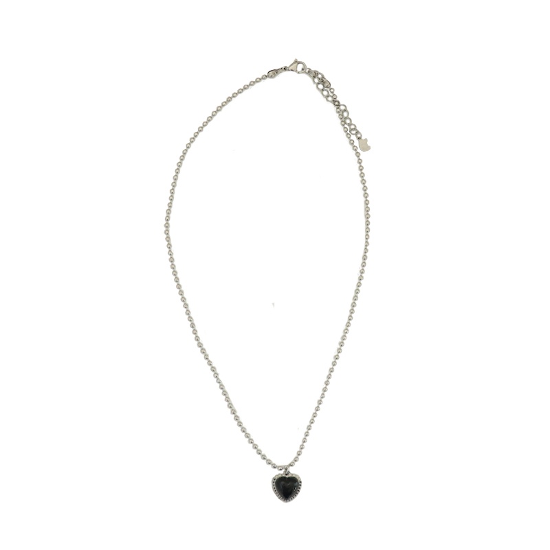 Black Gemstone Love Necklace Accessories Retro Temperament Chain