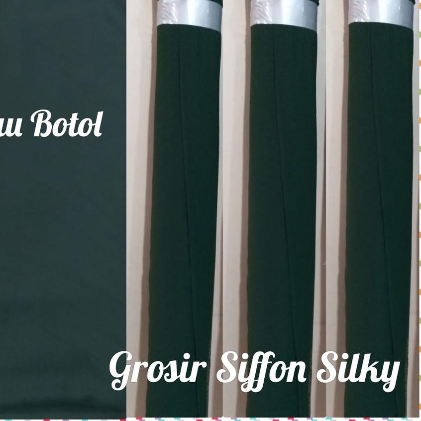➾ Kain Chiffon Chifon Chiffone Sifon Silky Sifon Silky Sifon Arab Hijau Botol Utk cadar hijab 27400/