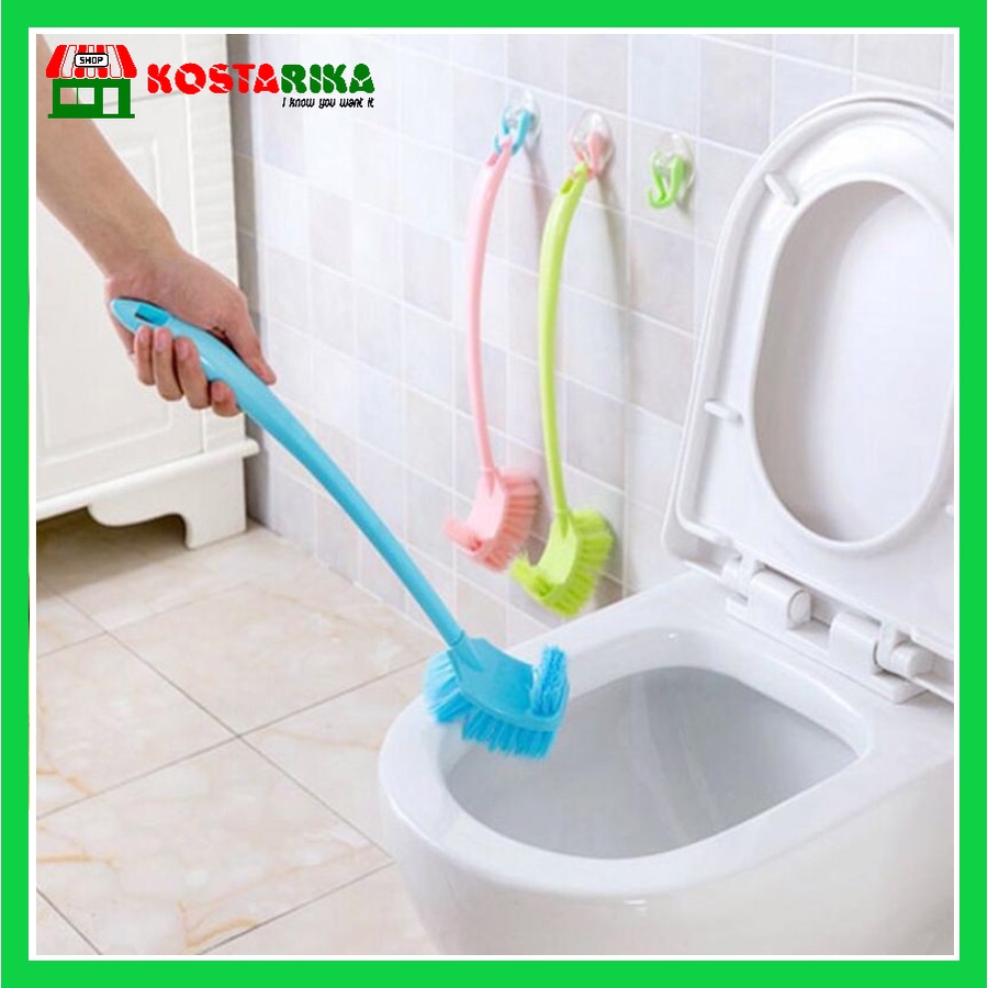 KOSTARIKA Sikat WC Sikat Lantai Kamar Mandi Gagang Panjang 2 in 1