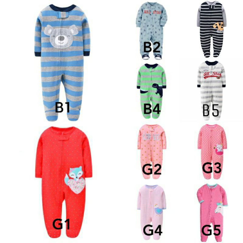 Single Sleepsuit Zipper/ Baju Tidur Bayi