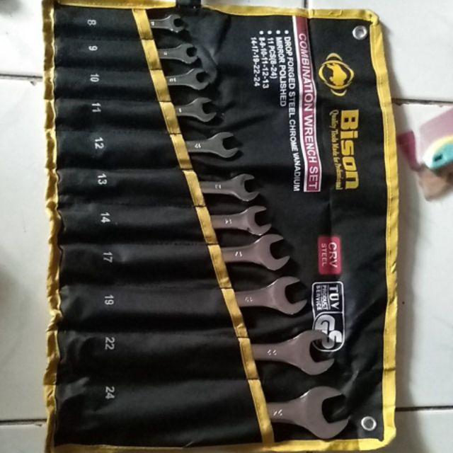 Kunci Ring Pas Set - Wrench Set 11 Pcs Bison 8 - 24 Mm
