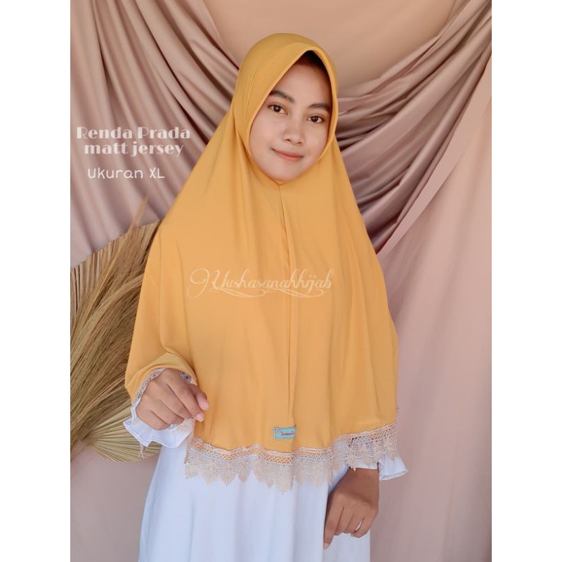 (Uus Hasanah) RENDA XL ••Jilbab syari• hijab instan jumbo••Bergo renda