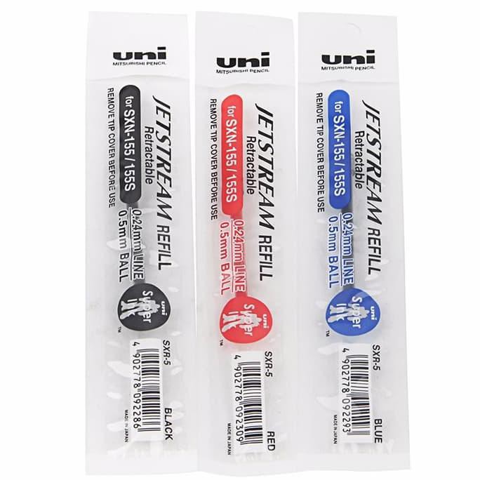 

ILARISl Uni SXR-5 Jetstream Refills for SXN-150-05 0.5mm Ball Japan Black/Blue - Biru IBDLl