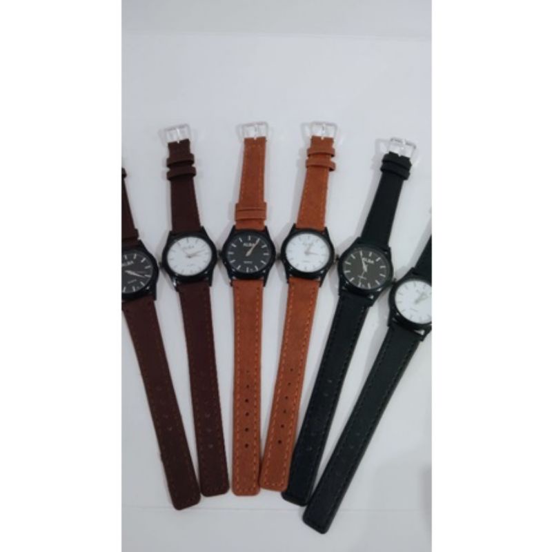 Terima Cod)Jam Tangan Pria Alba  Strap Kulit (Dikirim Dari Jakarta)