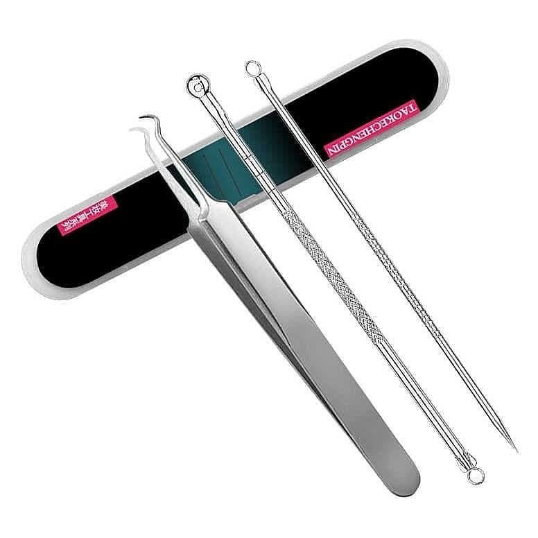PINSET KOMEDO SET 3 IN 1 / PINSET KOMEDO STAINLESS / ALAT PENCET KOMEDO / PEMENCET KOMEDO / ALAT KOM