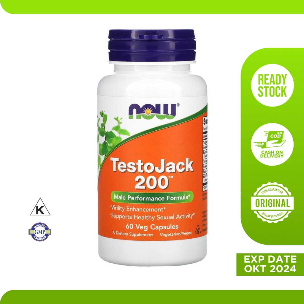 Vitamin Suplemen TestoJack 200 Now Male Performance Formula 60 Vcaps