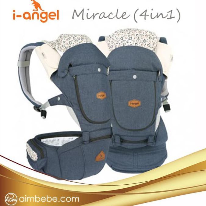 Termurah Gendongan Iangel Miracle Hipseat & Baby Carrier 4 In1 Melange Navy