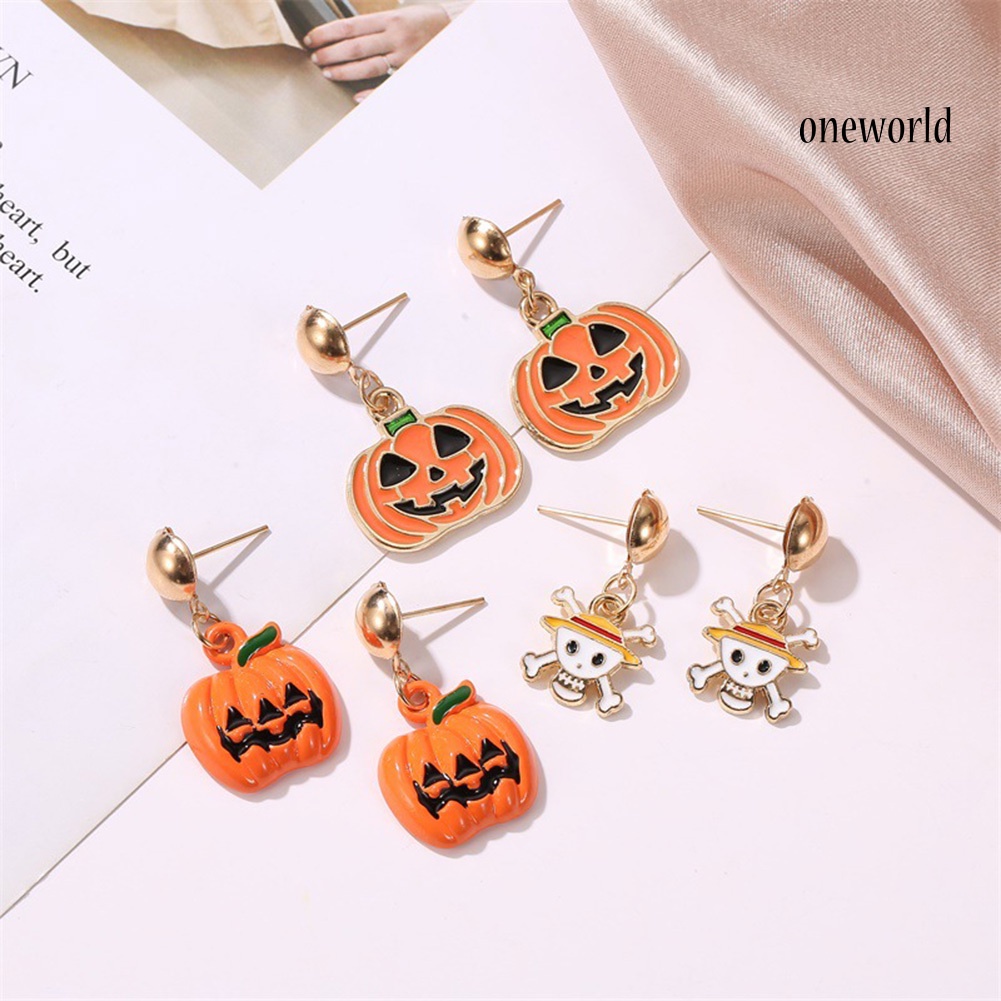 OW# Women Christmas Tree Snowflake Pumpkin Pendants Ear Stud Earrings Jewelry Gift