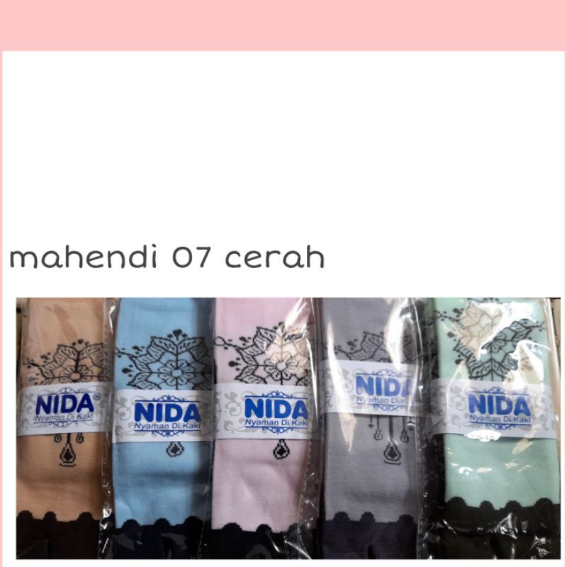 Bisa COD.Kaos kaki nida motif mahendi/Kaos kaki jari motif/kaos kaki muslimah murah