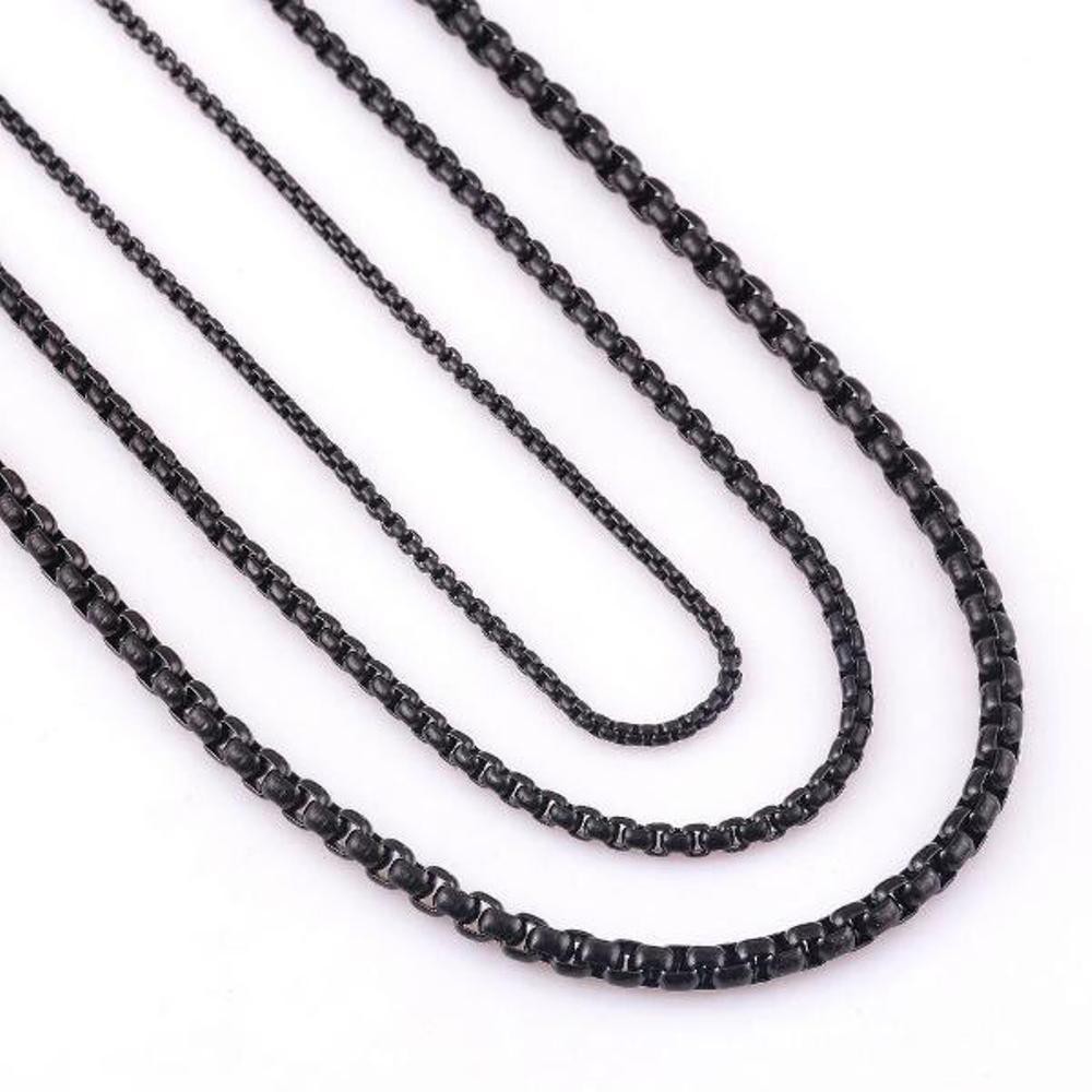 Kalung Titanium Pria Warna Gold Silver Black Anti Karat Seumur Hidup