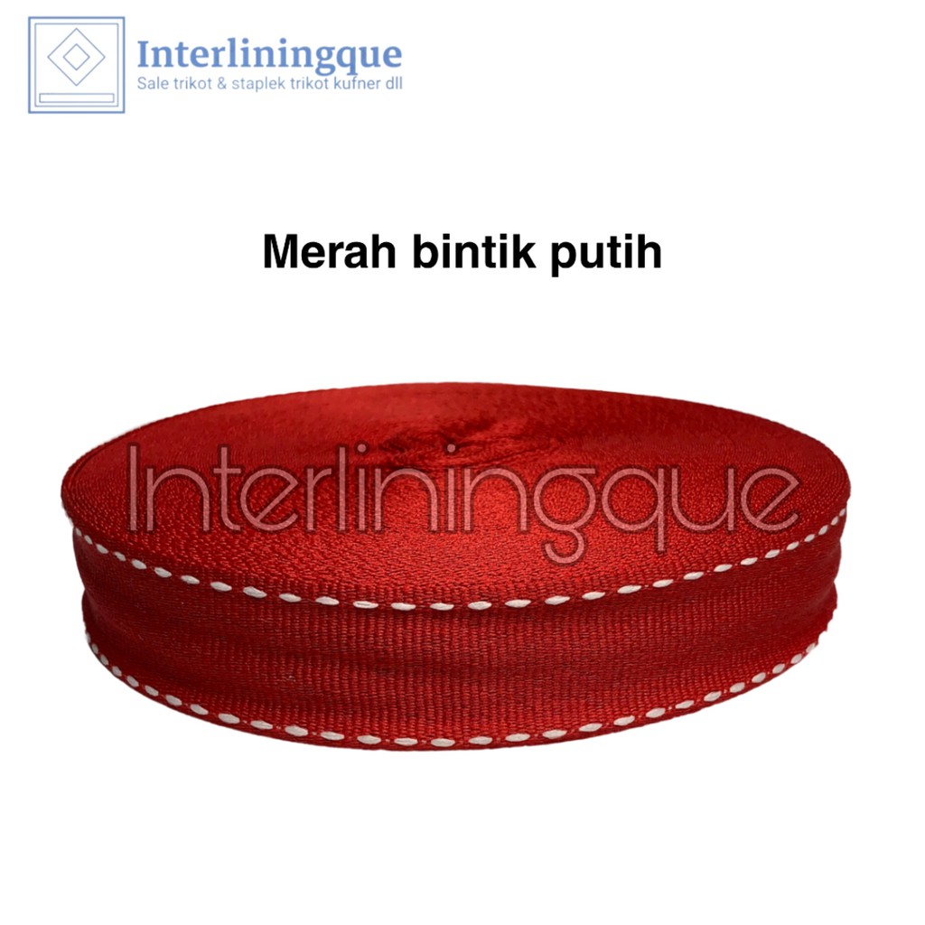 Pita Bintik Lebar 2,5 CM @28Yard Pita Kain Craft Tas Celana Dekorasi dll