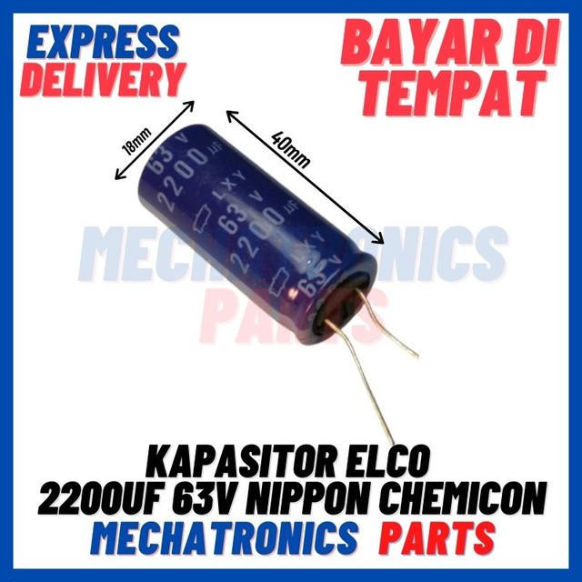 [PAS-9609] KAPASITOR ELCO 2200UF 63V NIPPON CHEMICON