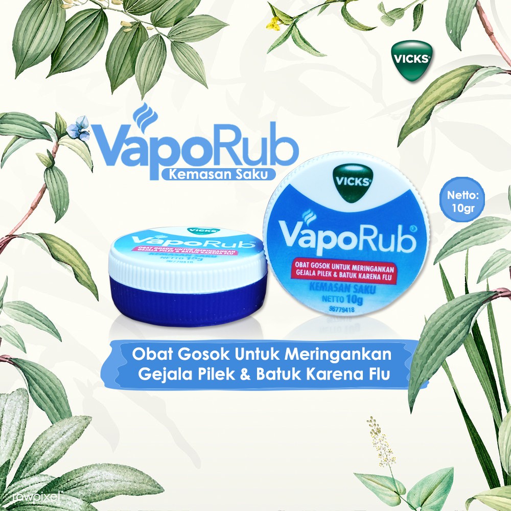 VICKS VAPORUB 25 gr / 50 gr &amp; BABY BALSAM - Vick Inhaler Kemasan Saku - Obat Gosok untuk Pilek &amp; Batuk Karena Flu ens