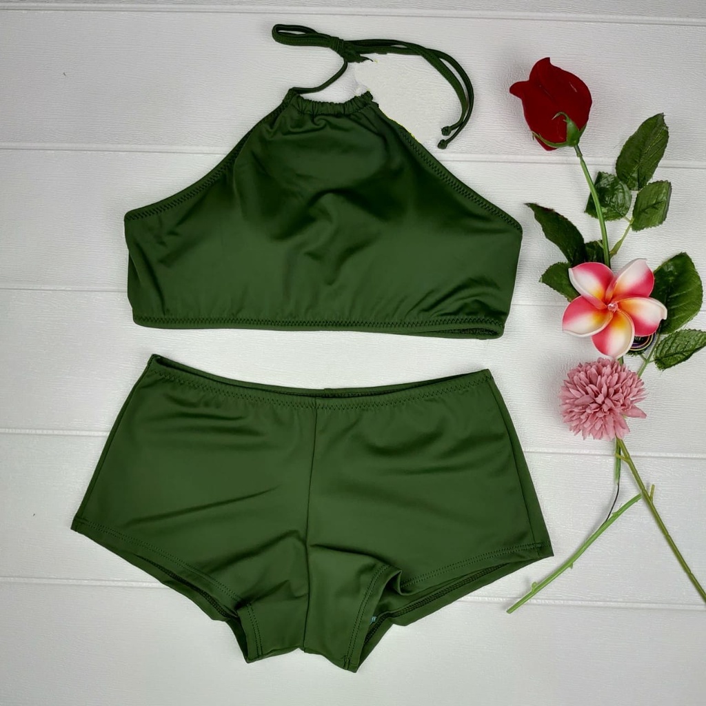 Bikini Swimsuit Baju Reang Otto Wanita by Ammorenza - Army Green