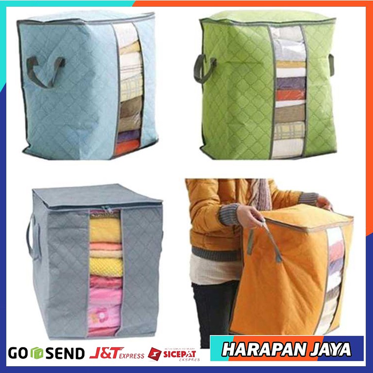 Urijk Kantong Organizer Tas Penyimpanan Pakaian Selimut Handuk Fabric Storage Box - M1466