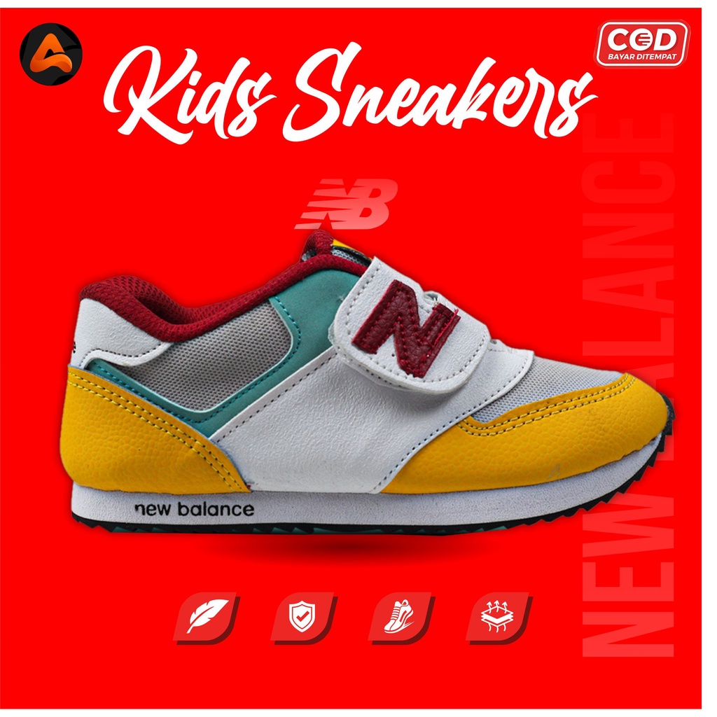 Sepatu Anak Laki Laki Cowo Cowok Perempuan Cewe Cewek Sneakers Sport Usia 1-10 Tahun - New Balance 0