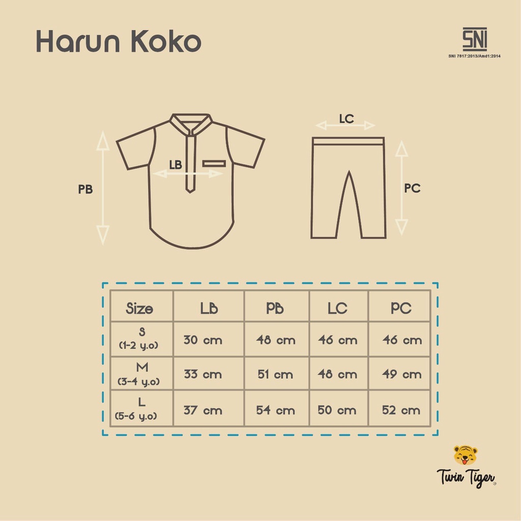 TWIN TIGER HARUN KOKO /HASAN KOKO SETELAN BAJU ANAK KOKO MUSLIM BAJU LEBARAN ANAK LAKI LAKI SML 1-6 tahun