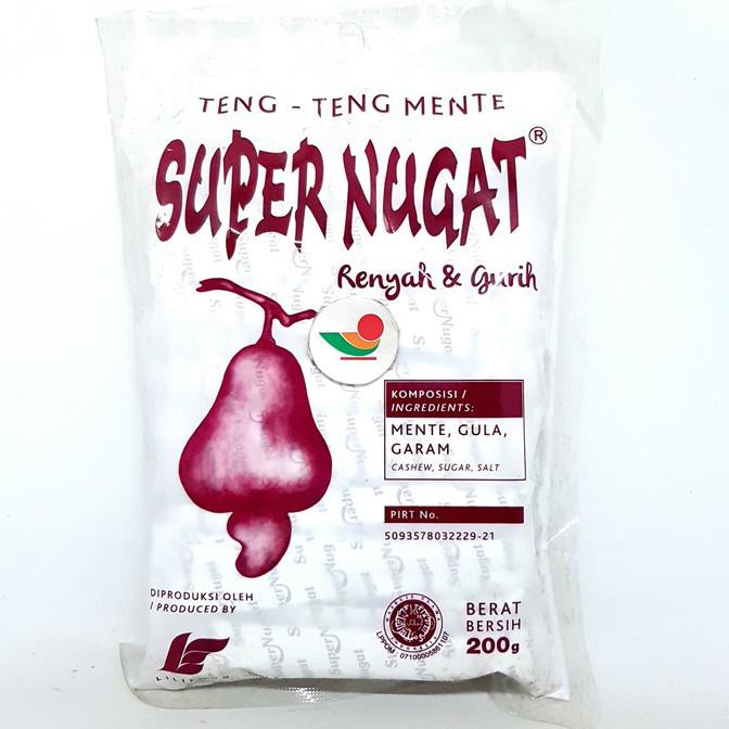 

Best Seller] Super Nugat Teng Enteng Kacang Mente 200Gr | Halal Mui Ting Enting Oke