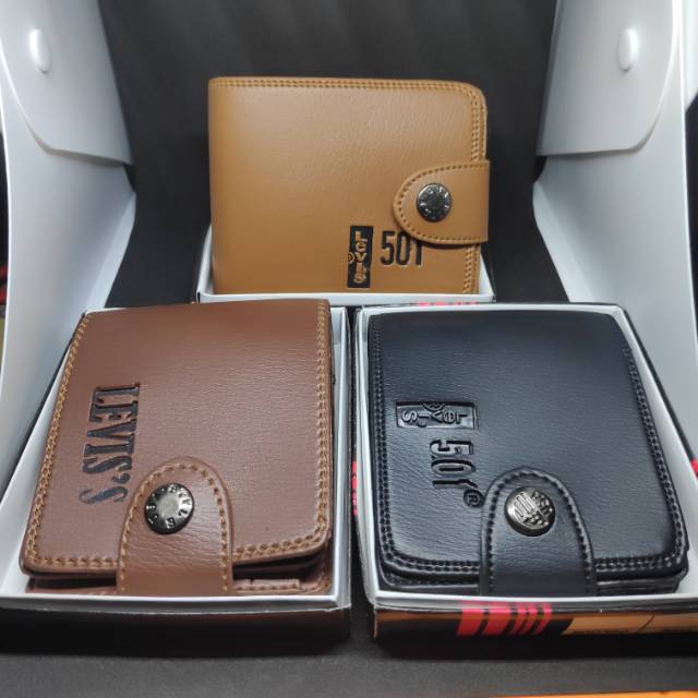 [COD] Dompet pria kulit sintetis model kancing - men's wallet