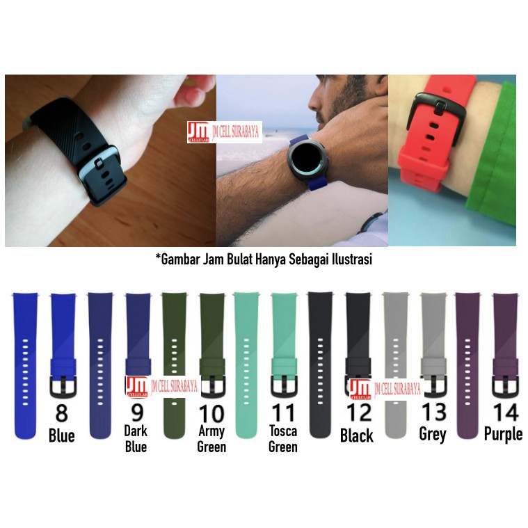 RTS Tali Jam 20mm Watch Strap Xiaomi Mibro Color (Kotak) - Sport Silikon Black Buckle