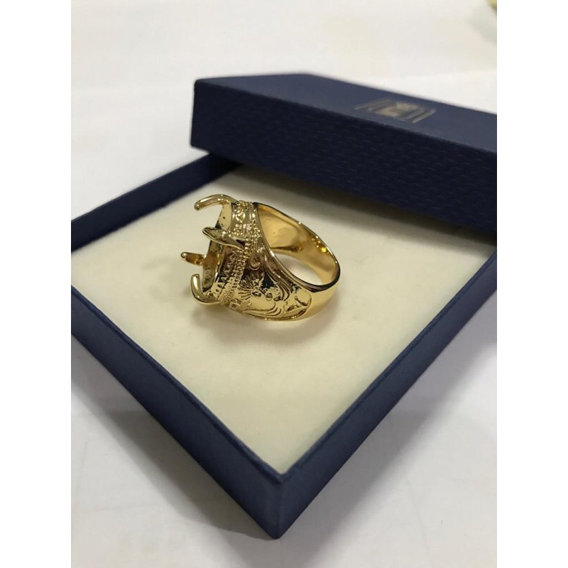 Kerangka /Cangkang Cincin Pria Model Lentera Warna Gold Bagus Import