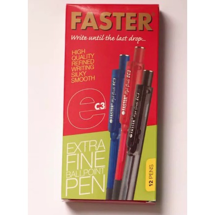 

BOLPEN FASTER CETEK EC3 0.7 MM HITAM PULPEN BALLPOINT EXTRA FINE ANTI MACET PREMIUM ORIGINAL MURAH EC 3