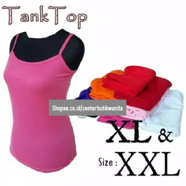 Tanktop Wanita JUMBO XL s.d XXL (Bb Max 75kg) - Tank Top Tali Kecil-1