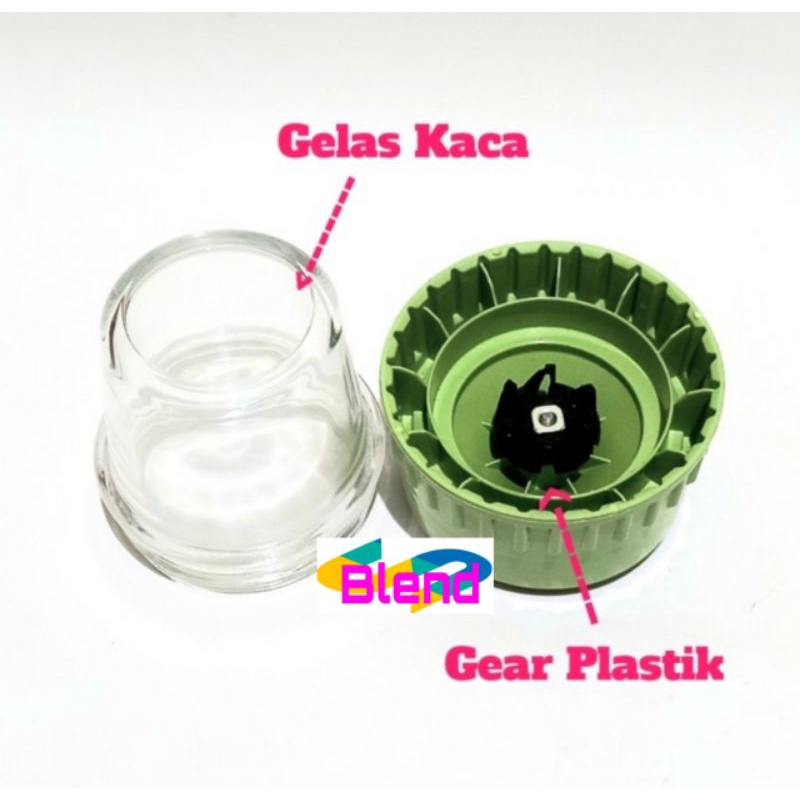 Gelas KACA SET Miyako Baru Bumbu KERING/Pisau Pelumat Blender