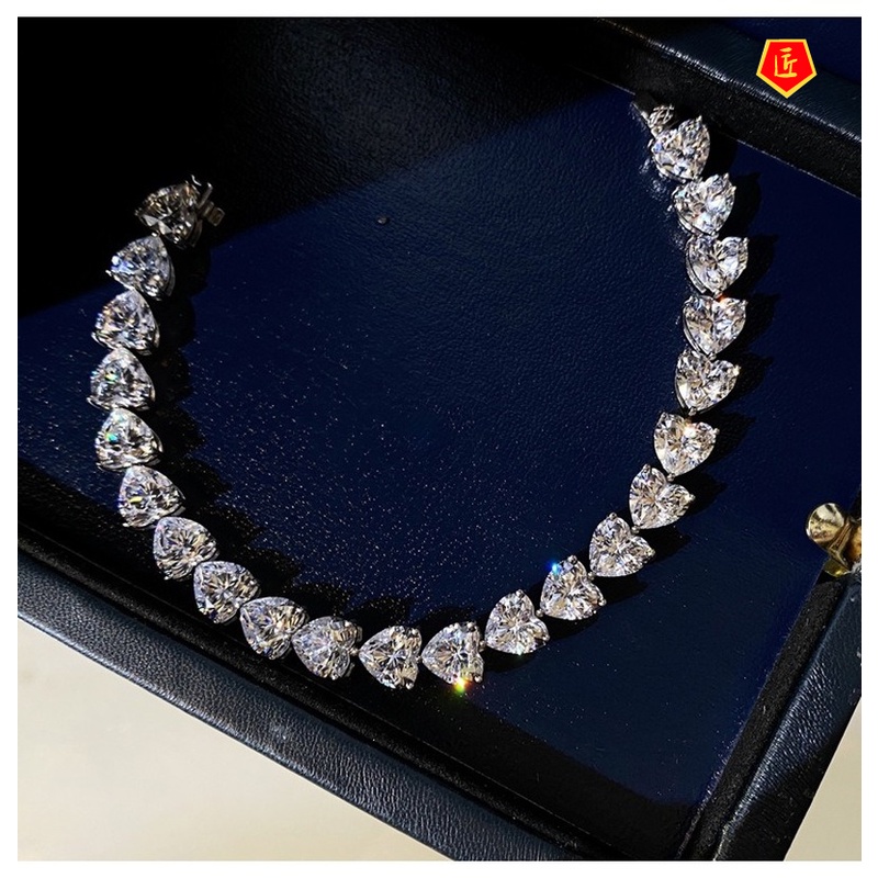 [Ready Stock]Moissanite Heart Bracelet Female Luxury Fashion