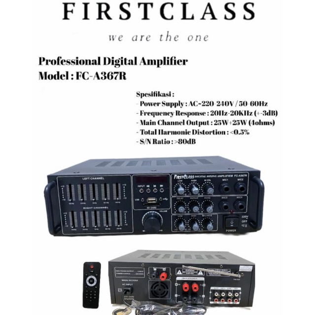 Ampli Bluetooth Original Digital Amplifier Karaoke Firstclass FC A367R FC A 367 R