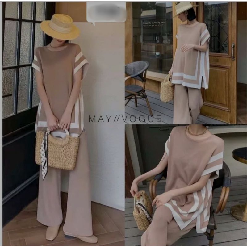 Setelan celana rajut import