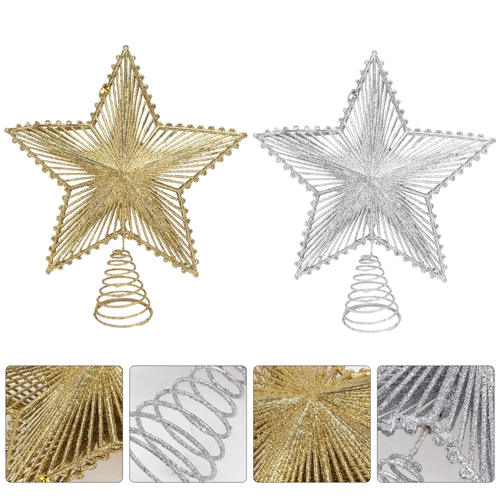 [Christmas Products] Christmas Tree Top Star Christmas Tree Sparkling Topper Decoration