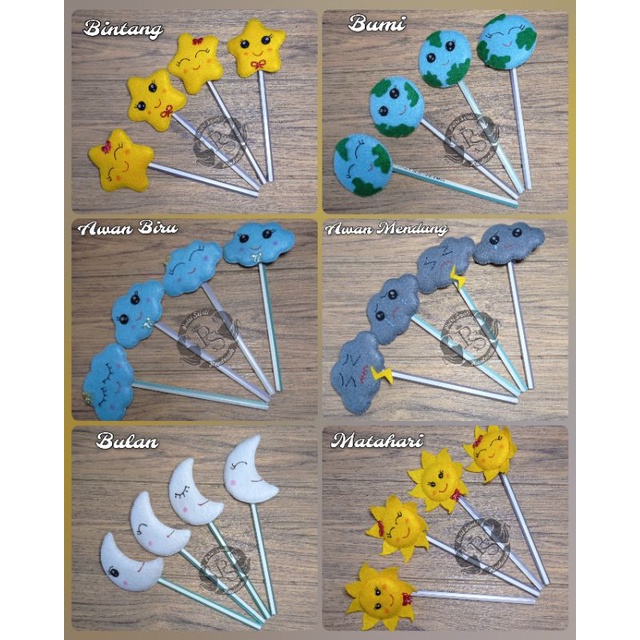 

Hiasan pensil flanel / Pensil Topper