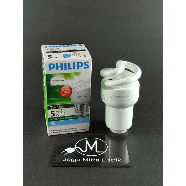 LAMPU PHILIPS TORNADO / LAMPU SPIRAL PHILIPS 5 WATT PUTIH