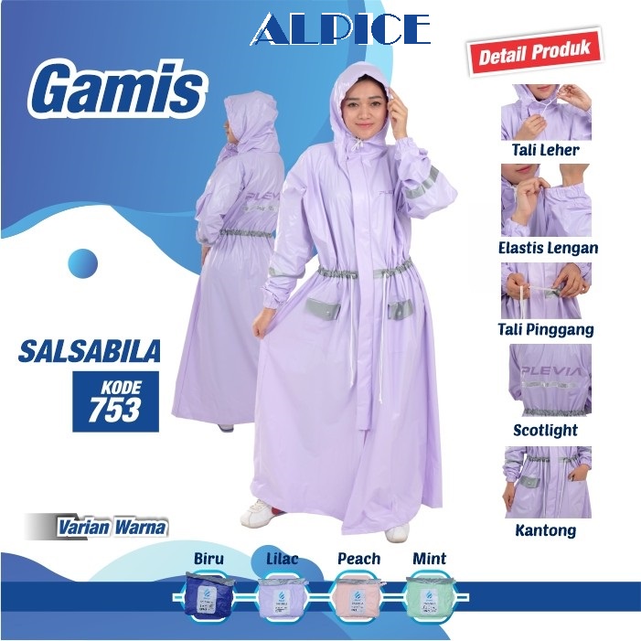 Jas Hujan Ponco Lengan Gamis Salsabila Plevia 753