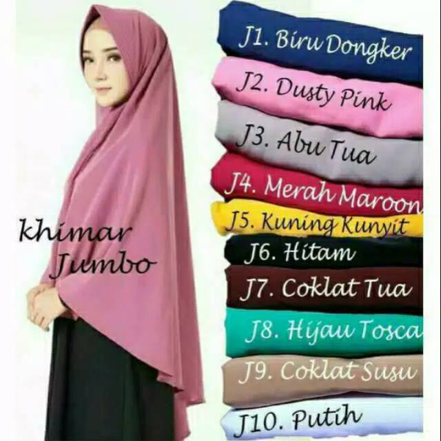 Hijab/jilbab instan jumbo Khimar pet