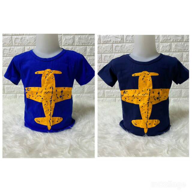 Kaos anak2 (PESAWAT)  1-9tahun glow in the dark