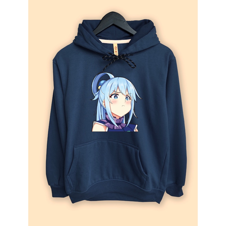 Jaket Hoodie Anime Konosuba Aqua Cute Waifu