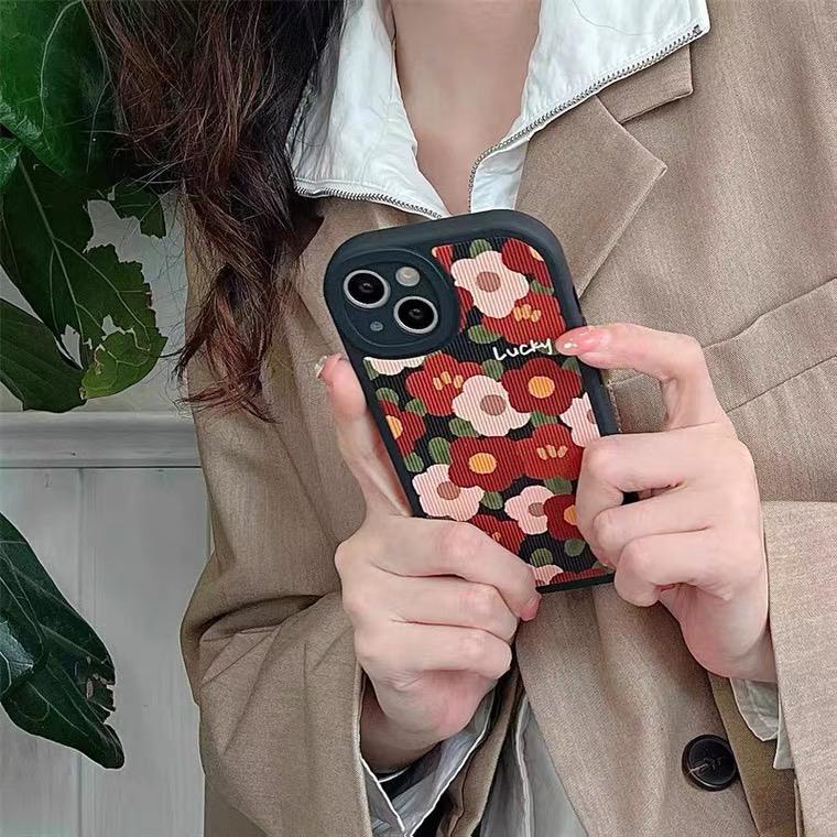 [TPC] Phone Case IPHONE 6 6S 7 8 PLUS X XS MAX XR 11 12 13 PRO MAX Red Flower Casing Lucu Korean IP025