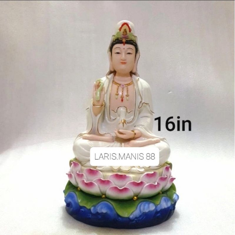 patung dewi kwan im kwan im guan yin keramik taiwan 16in